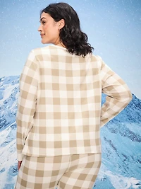 Scoop-Neck Waffle Pajama Top for Women