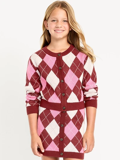 Printed Cardigan Sweater for Girls