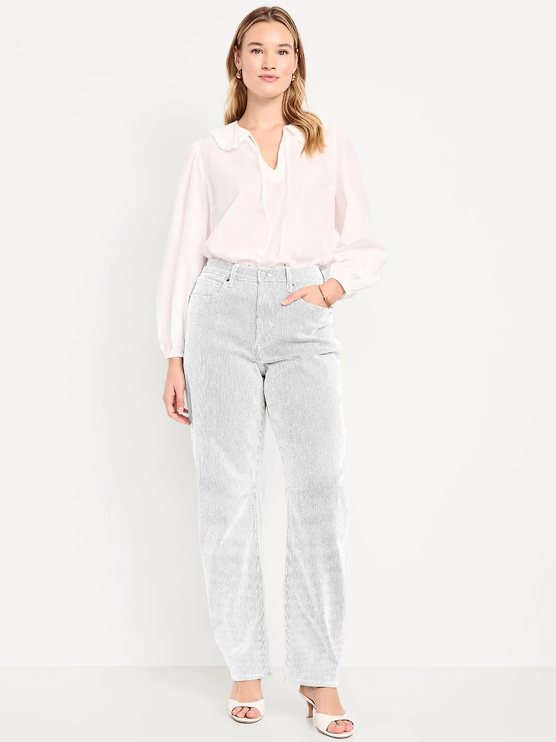 High-Waisted Baggy Barrel Jeans