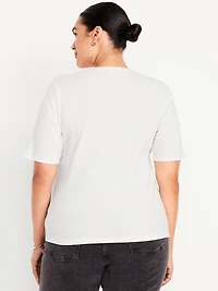 Short Sleeve Lace-Front Top
