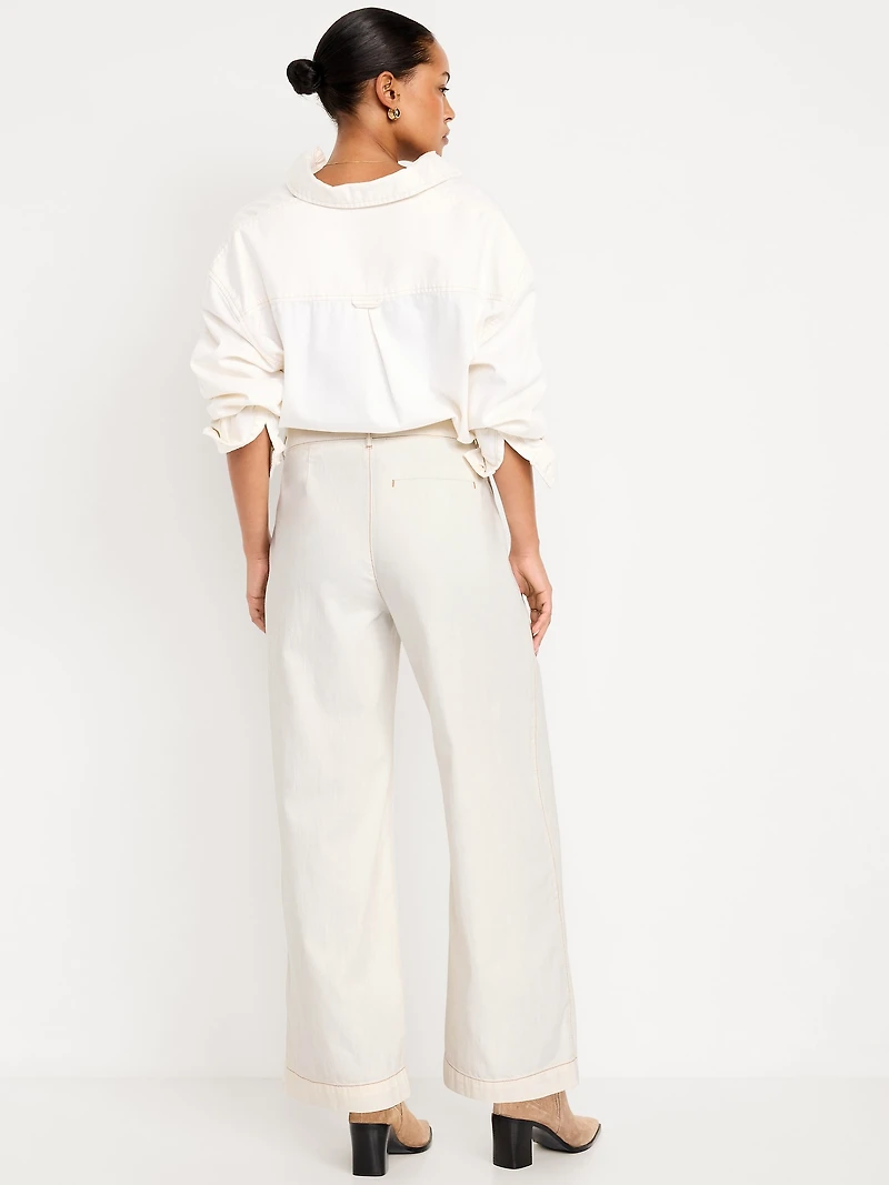 High-Waisted Taylor Trouser Wide-Leg Pants