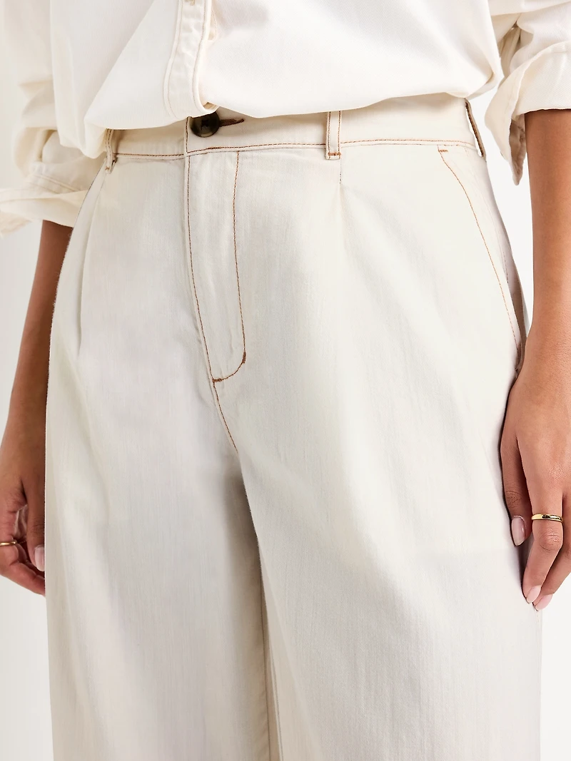 High-Waisted Taylor Trouser Wide-Leg Pants