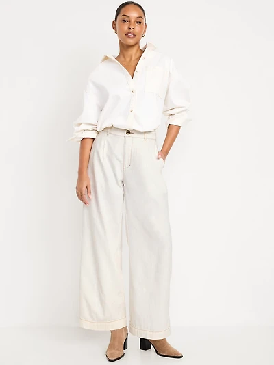 High-Waisted Taylor Trouser Wide-Leg Pants