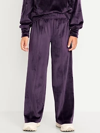 High-Waisted Velour Wide-Leg Pants for Girls