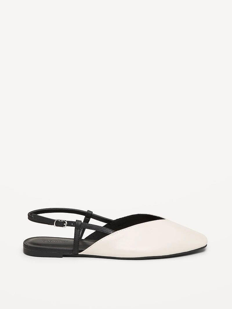 Almond-Toe Slingback Flats for Women