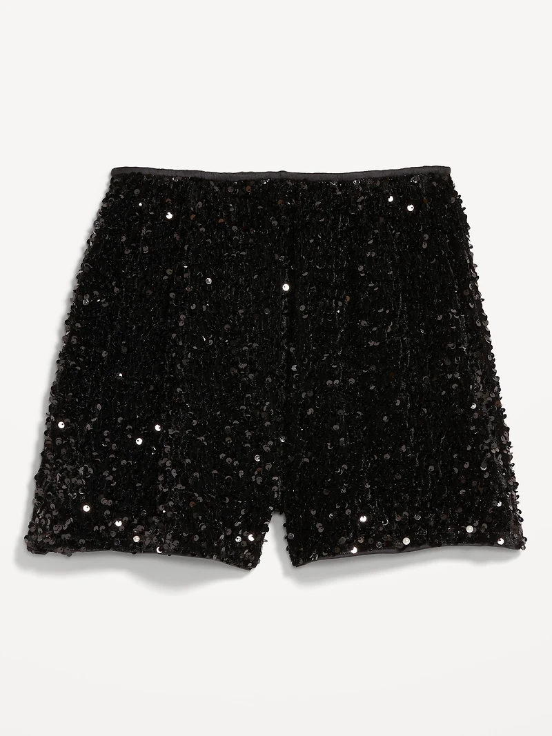 High-Waisted Sequin Shorts -- 3-inch inseam