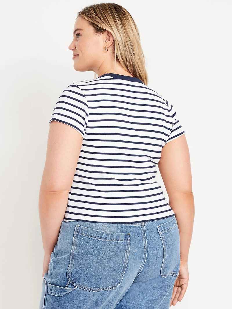 Snug Crew-Neck Ribbed T-Shirt