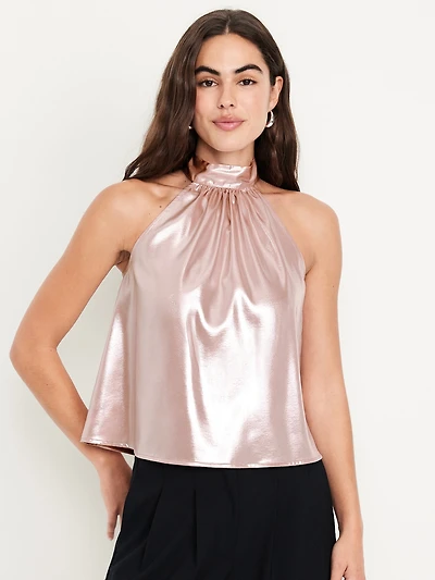 Satin Shine Halter Top