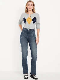 Extra High-Waisted Studded Straight Jeans