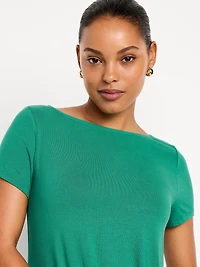 Short-Sleeve Mini Swing Dress