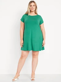 Short-Sleeve Mini Swing Dress