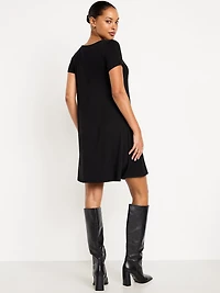Short-Sleeve Mini Swing Dress