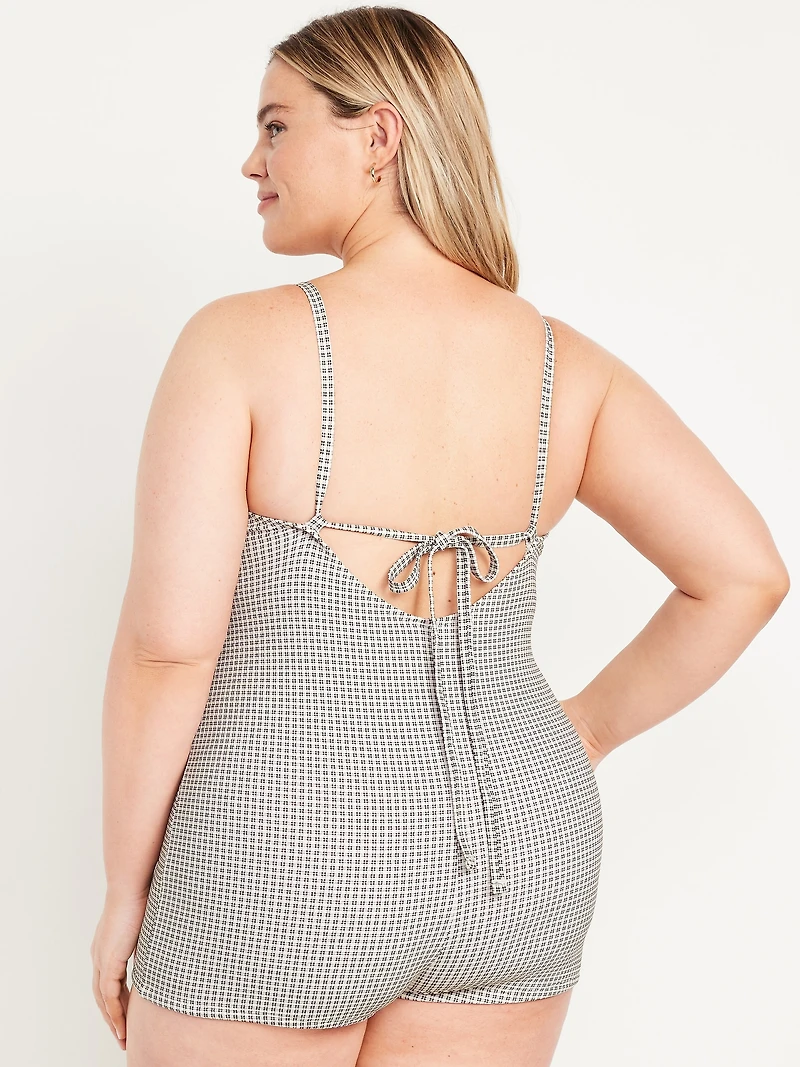 Textured Swim Romper - 2.5-inch inseam