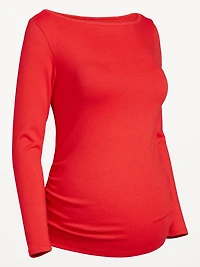 Maternity Long-Sleeve Boatneck T-Shirt