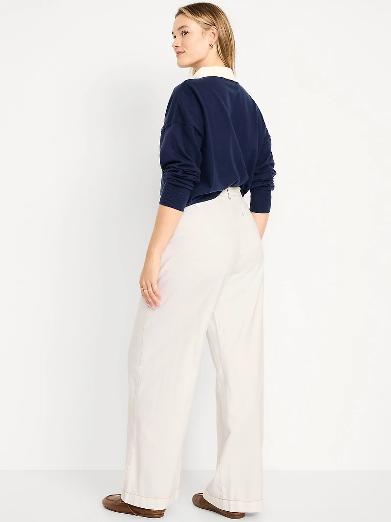 High-Waisted Taylor Trouser Wide-Leg Pants