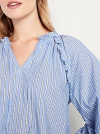 Long-Sleeve Ruffle Trim Top