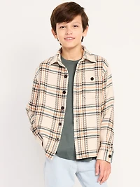 Long-Sleeve Textured Plaid Shirt for Boys