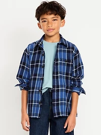 Long-Sleeve Textured Plaid Shirt for Boys