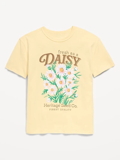 Short-Sleeve Oversized Graphic T-Shirt for Girls
