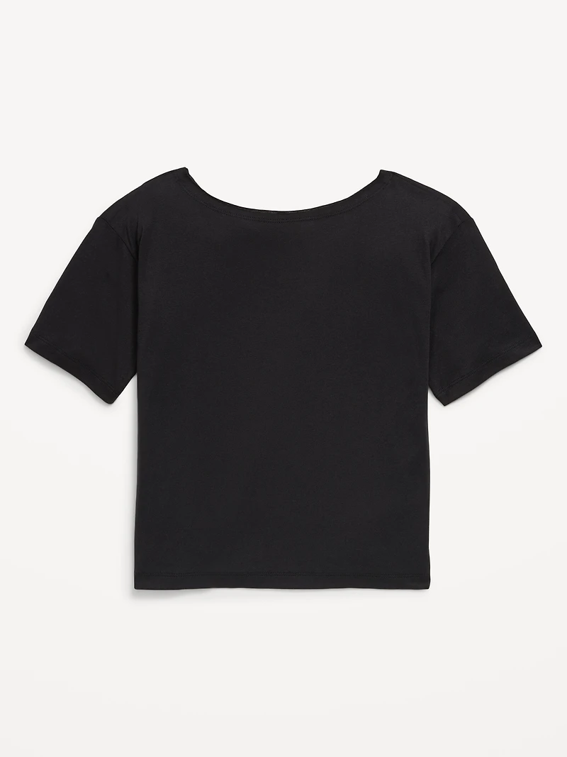 Off-Shoulder Graphic T-Shirt for Girls