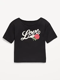 Off-Shoulder Graphic T-Shirt for Girls