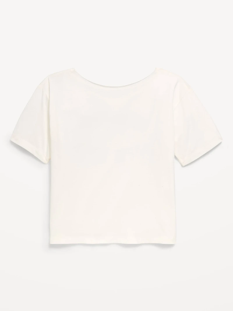 Off-Shoulder Graphic T-Shirt for Girls