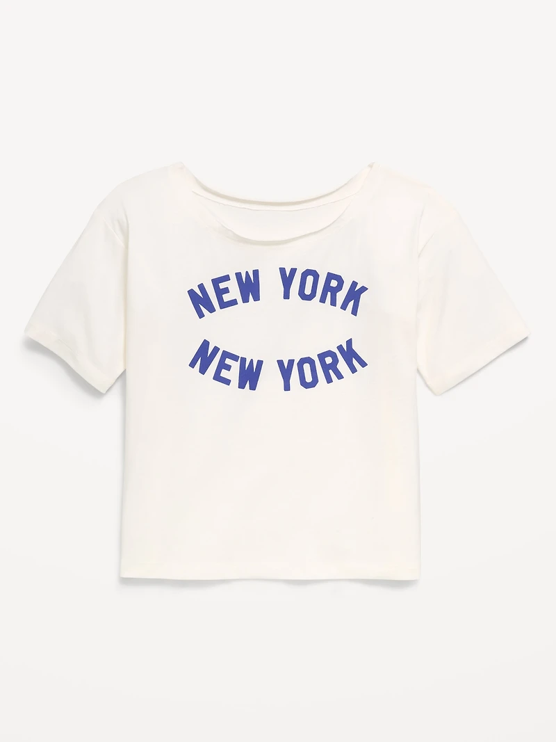 Off-Shoulder Graphic T-Shirt for Girls