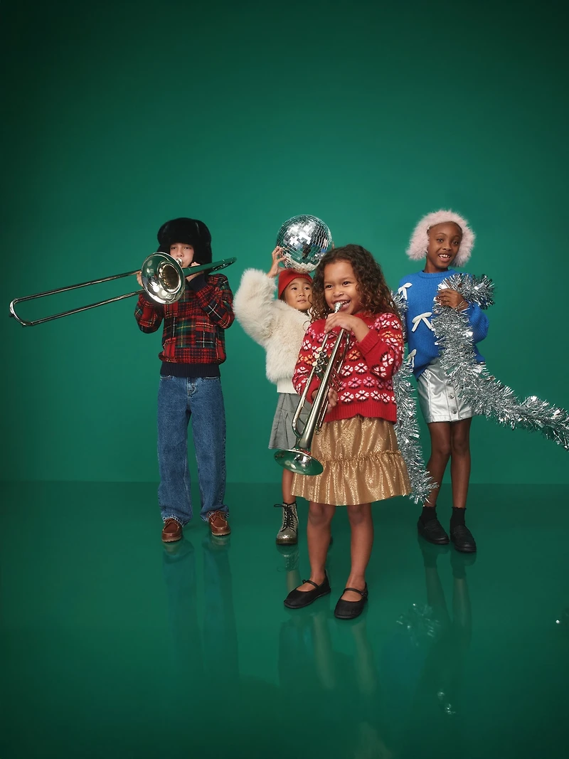 Printed Crew-Neck Sweater for Toddler Girls