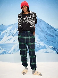 Plaid Flannel Pajama Joggers for Women