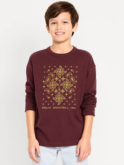 Oversized Long-Sleeve Graphic T-Shirt for Boys