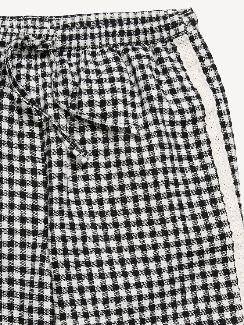 Lace-Trim Linen-Blend Pants for Girls