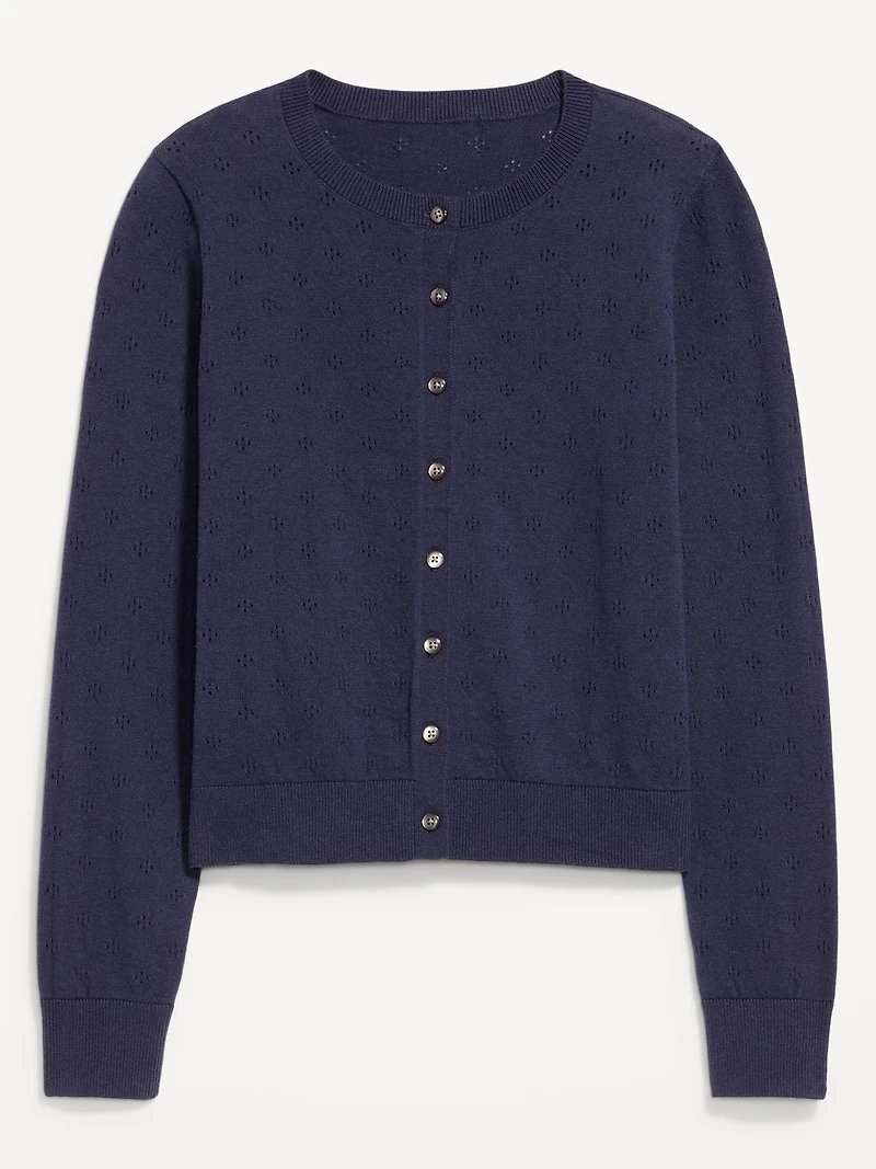 SoSoft Lite Cropped Pointelle Cardigan