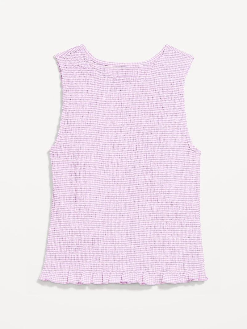 Sleeveless Smocked Tank Top