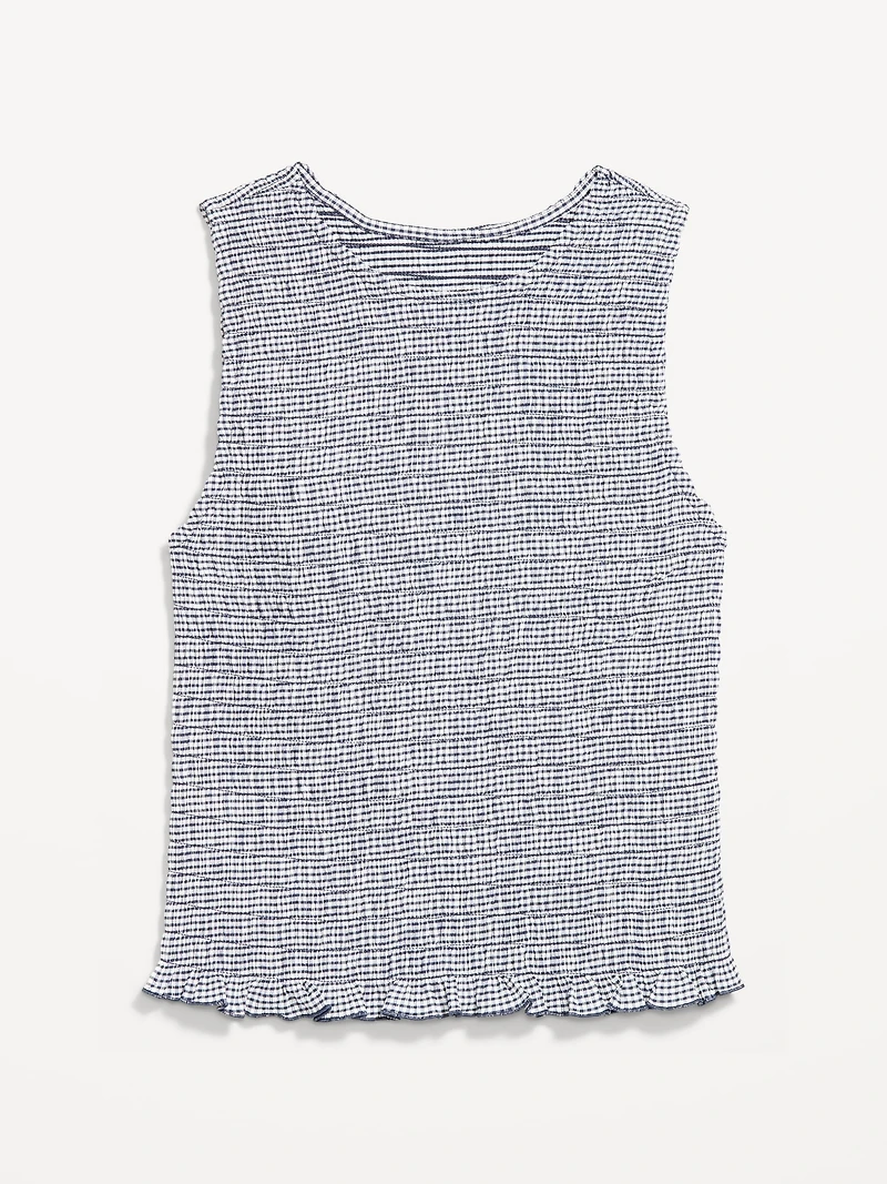 Sleeveless Smocked Tank Top