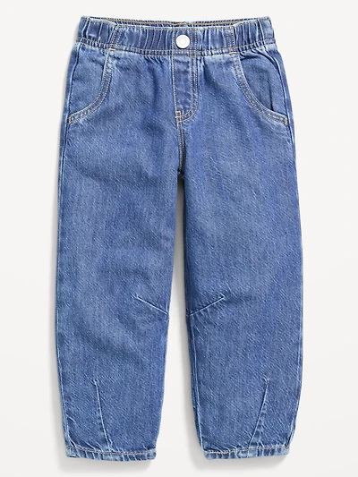 Pull-On Barrel-Leg Jeans for Toddler Girls