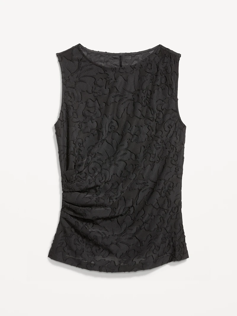 Jacquard Side-Drape Top