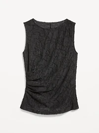 Jacquard Side-Drape Top