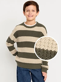 Loose Striped Crew-Neck Sweater for Boys