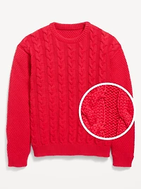 Long-Sleeve Cable-Knit Sweater for Boys