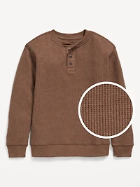 Long-Sleeve Henley Thermal-Knit T-Shirt for Boys