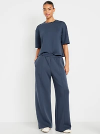 High-Waisted Bounce Fleece Wide-Leg Sweatpants