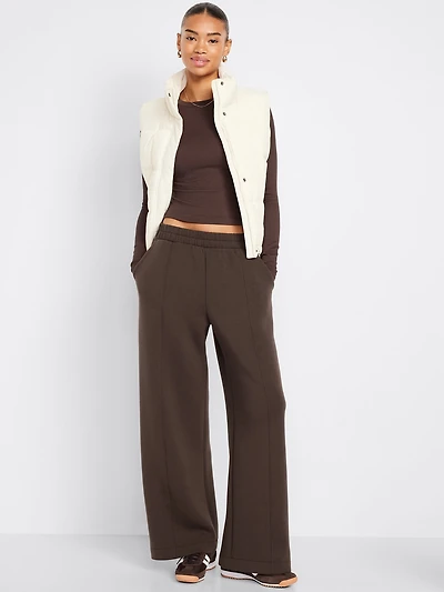 High-Waisted Bounce Fleece Wide-Leg Sweatpants