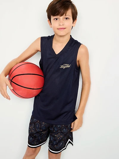 Mesh Graphic Basketball Tank Top for Boys