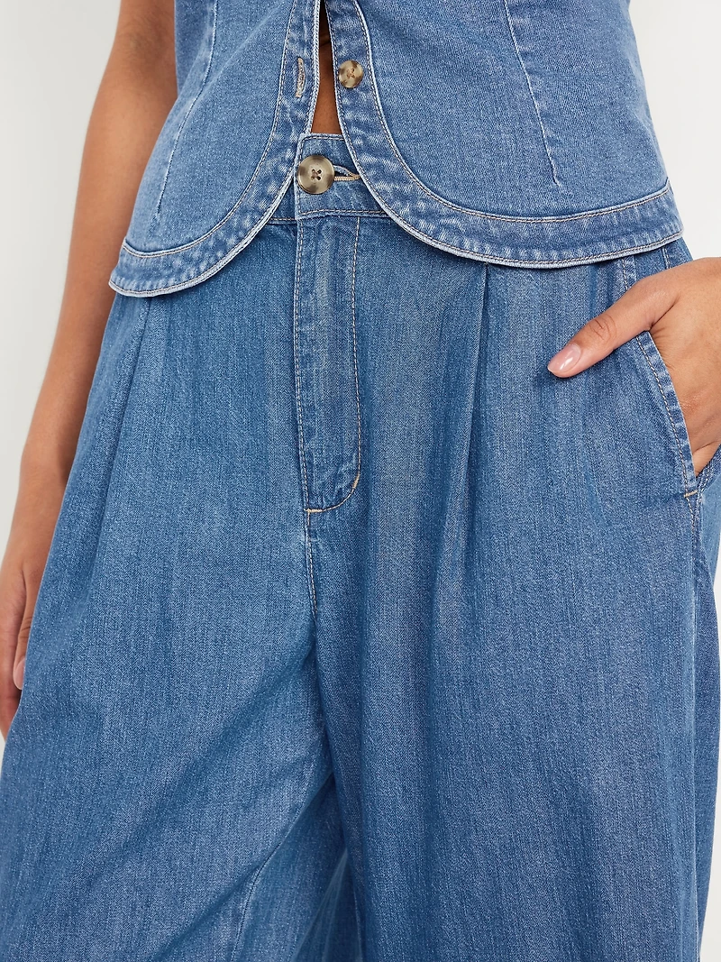 High-Waisted Taylor Trouser Wide-Leg Pants