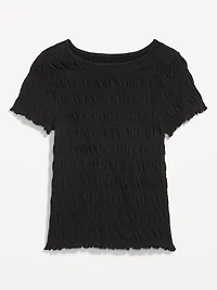 Slit-Neck Smocked Top