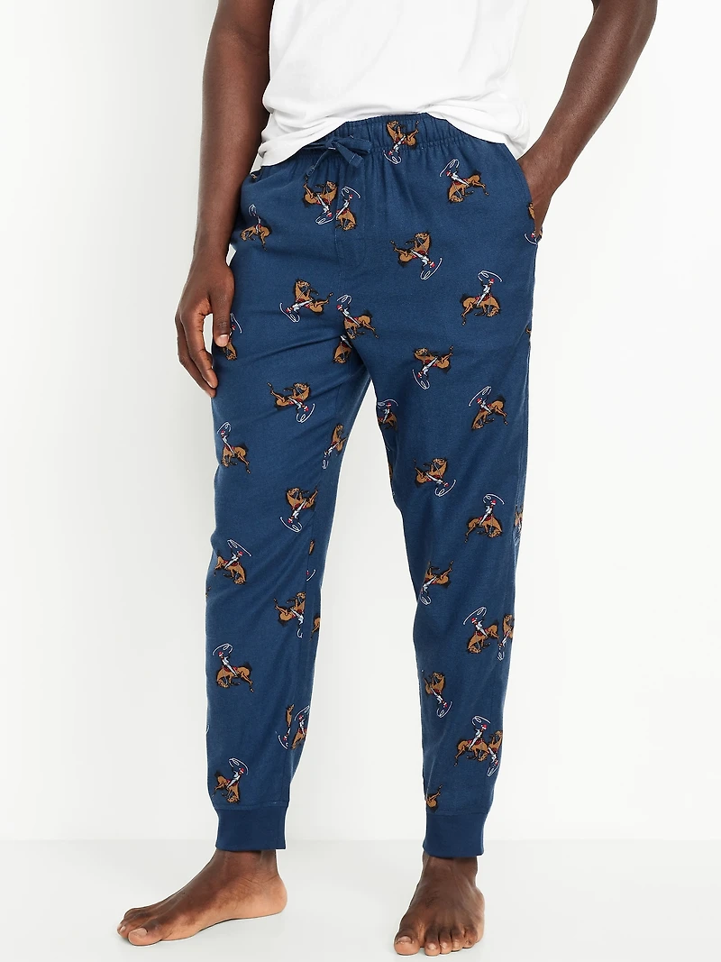 Printed Flannel Pajama Joggers for Men