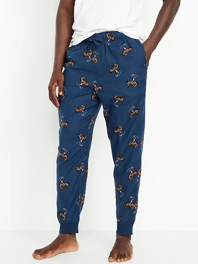 Printed Flannel Pajama Joggers for Men