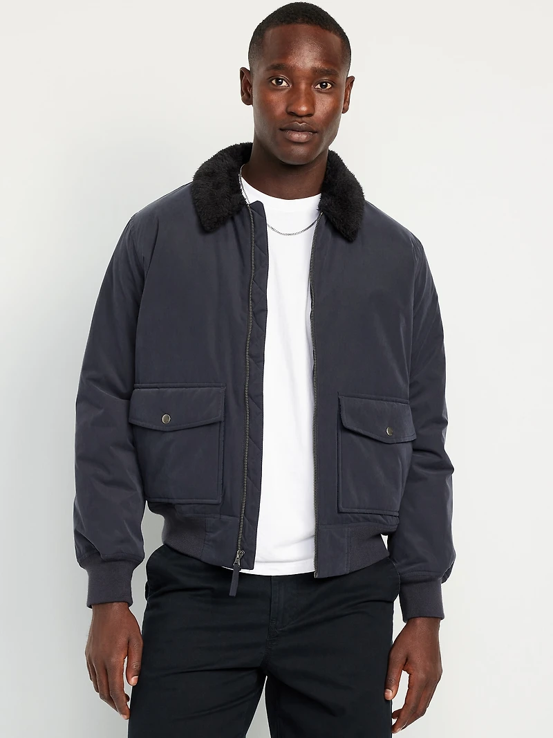 Water-Resistant Aviator Bomber Jacket