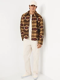 Sherpa-Lined Snap-Button Jacket