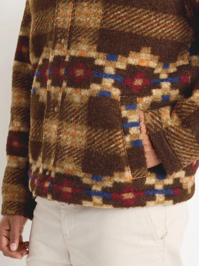 Sherpa-Lined Snap-Button Jacket